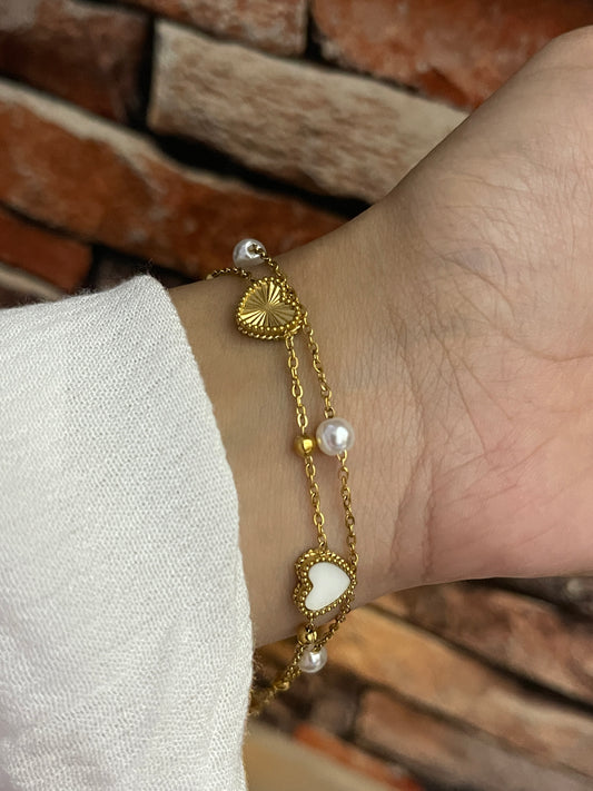 Double Layer Heart Bracelet