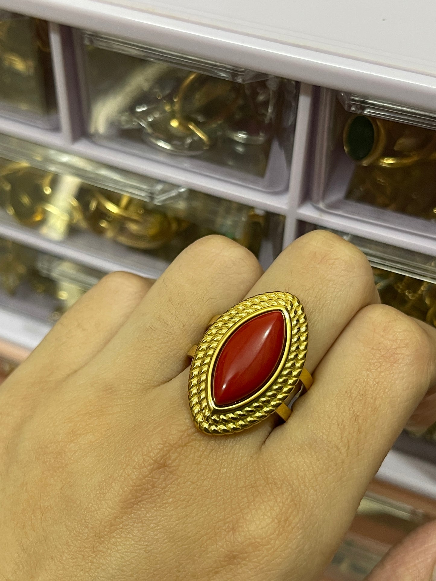 Stainless Steel Ring 254 (Red)