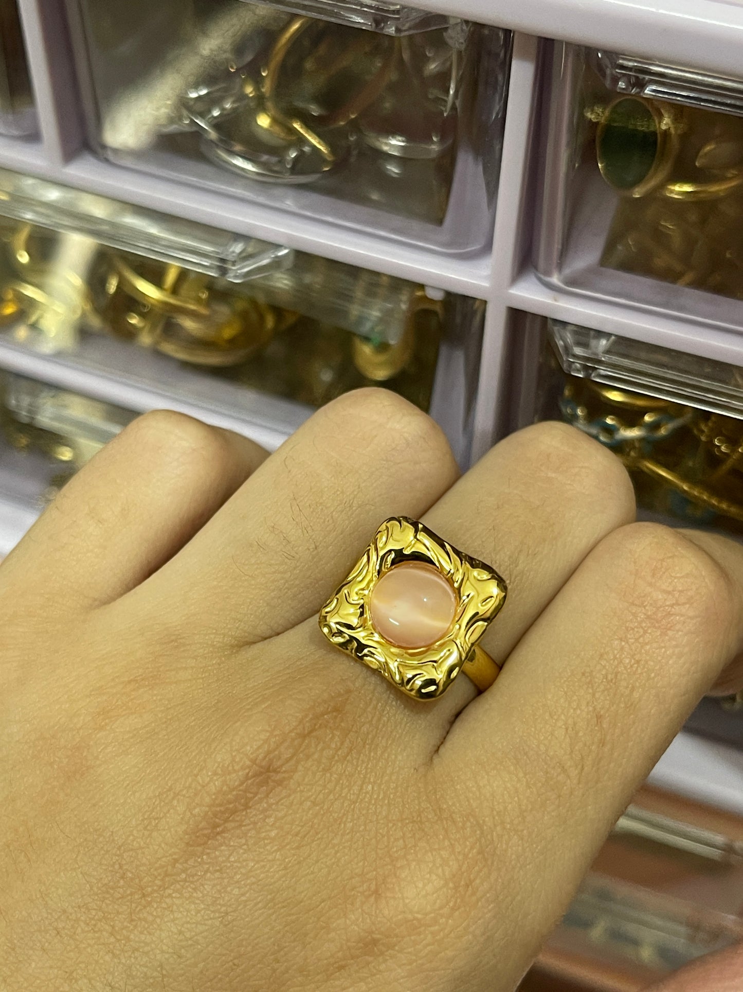 Stainless Steel Ring 105 (Pink)