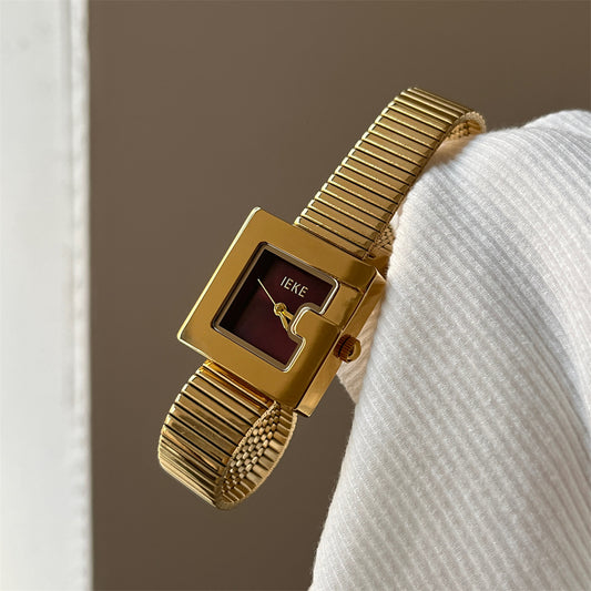 Stainless Steel Watch ( Maroon)