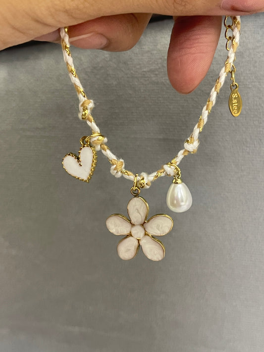 White Charm Bracelet