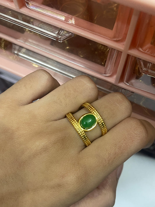 Stainless Steel Ring 090 (Green)