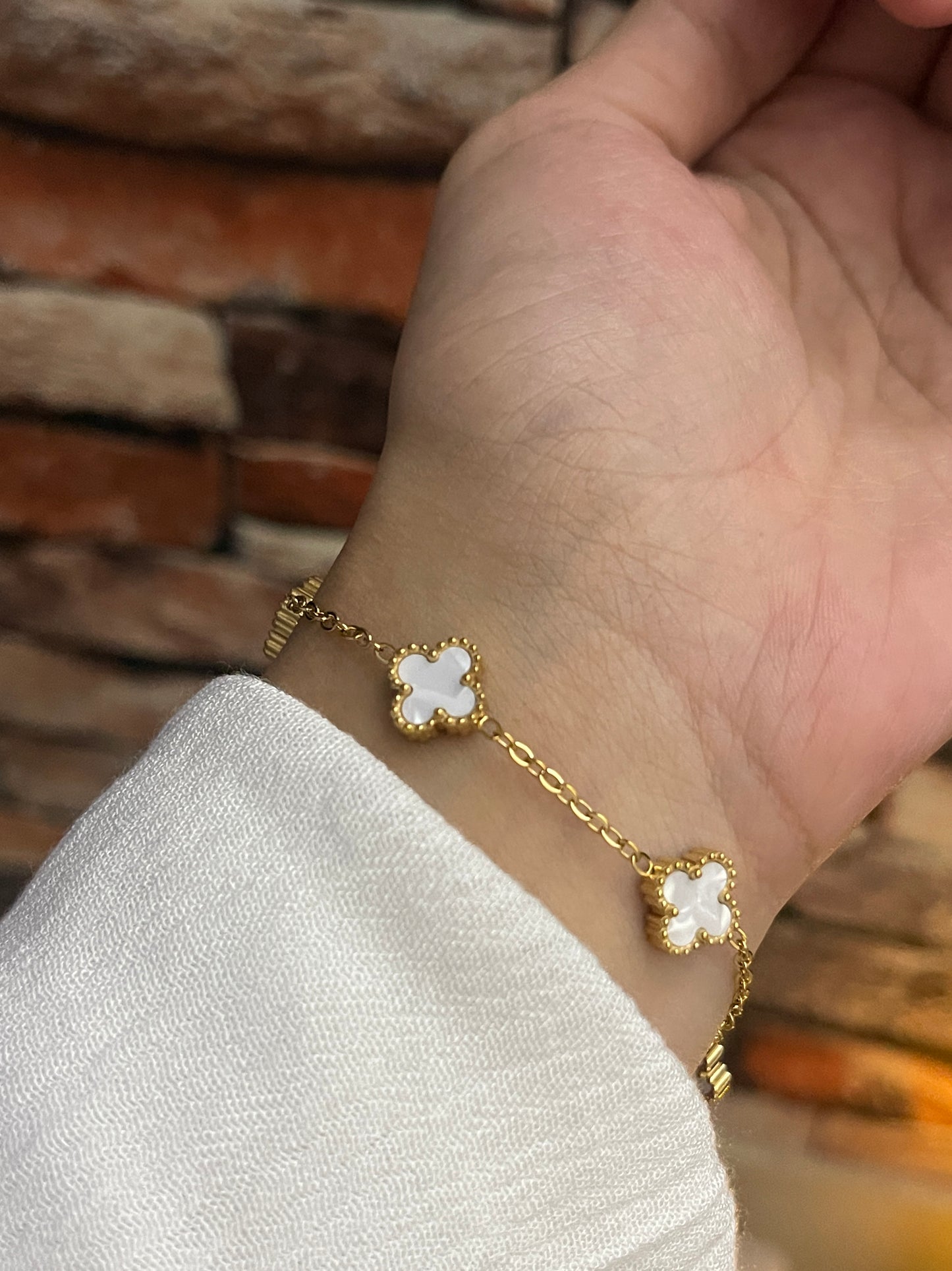 White Clover Bracelet Small