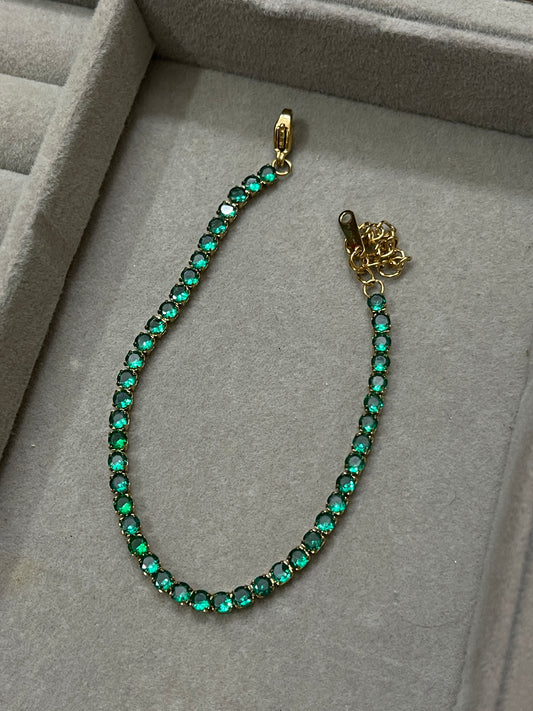 Premium Green Tennis Bracelet