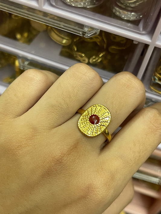 Stainless Steel Ring 015 (Maroon)