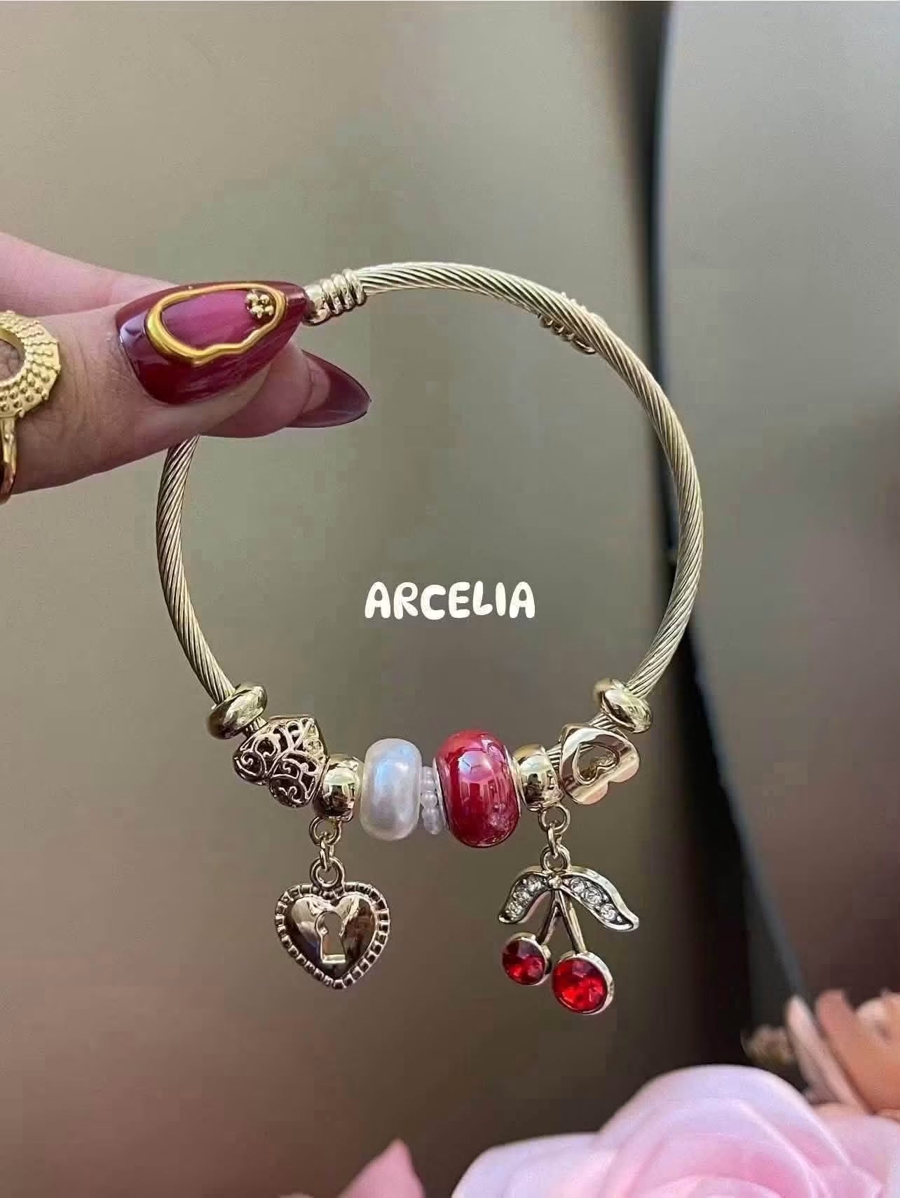 Cherry charm bracelet