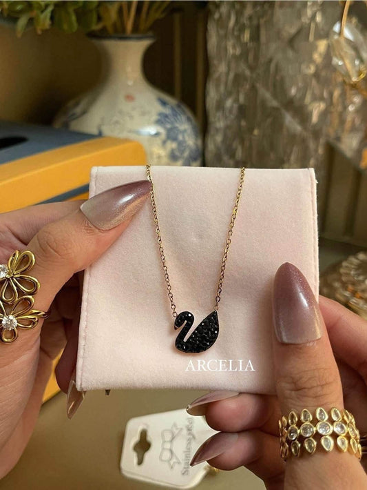Swan Necklace (Black)