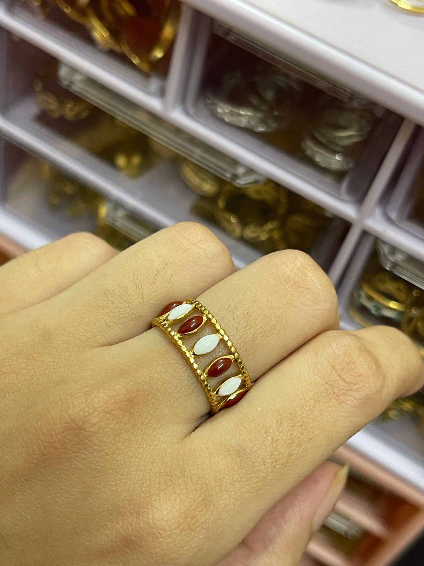 Stainless Steel Ring 072 (Maroon)